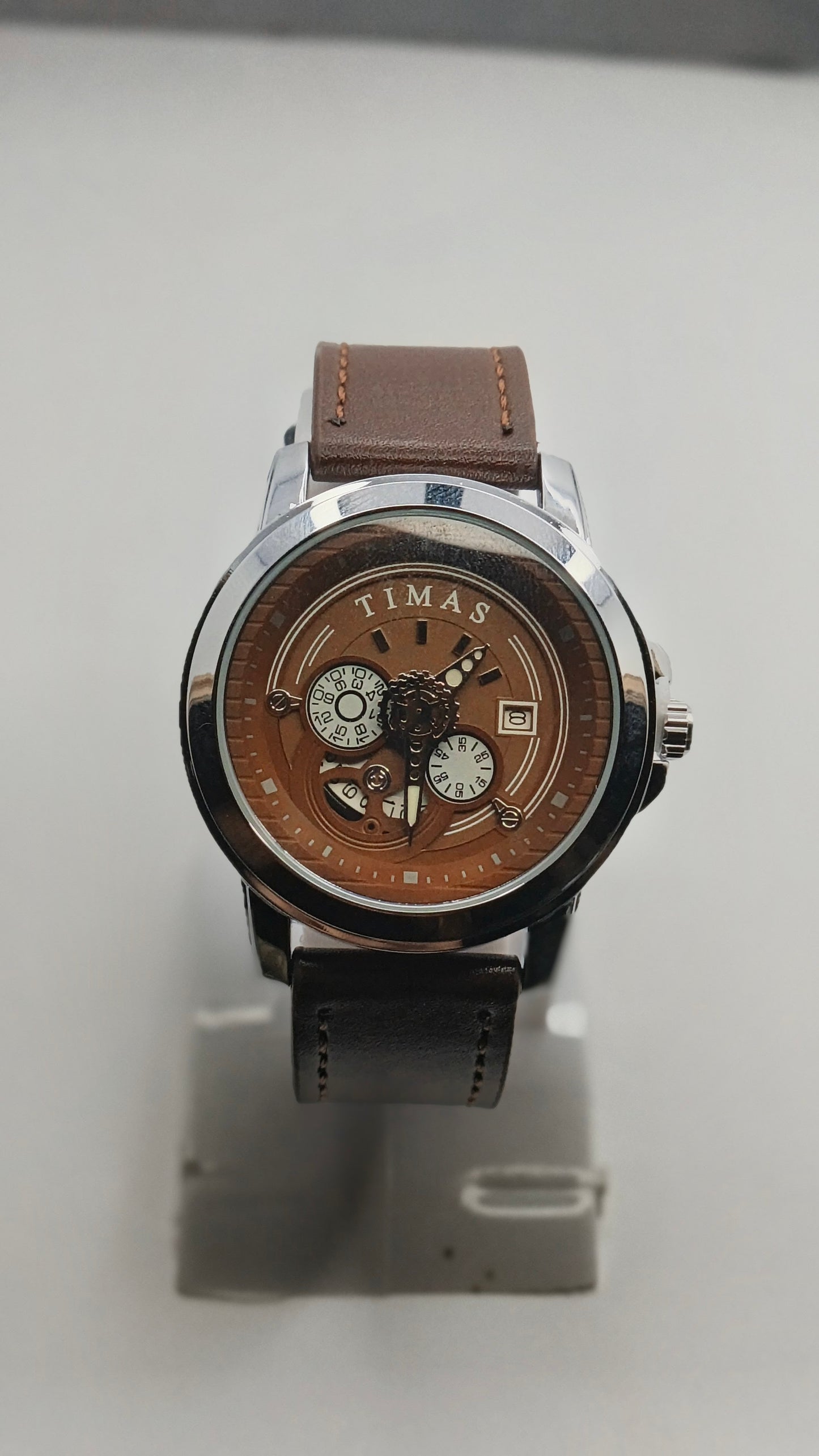 TIMAS Brown Textured Dial - With Warranty card