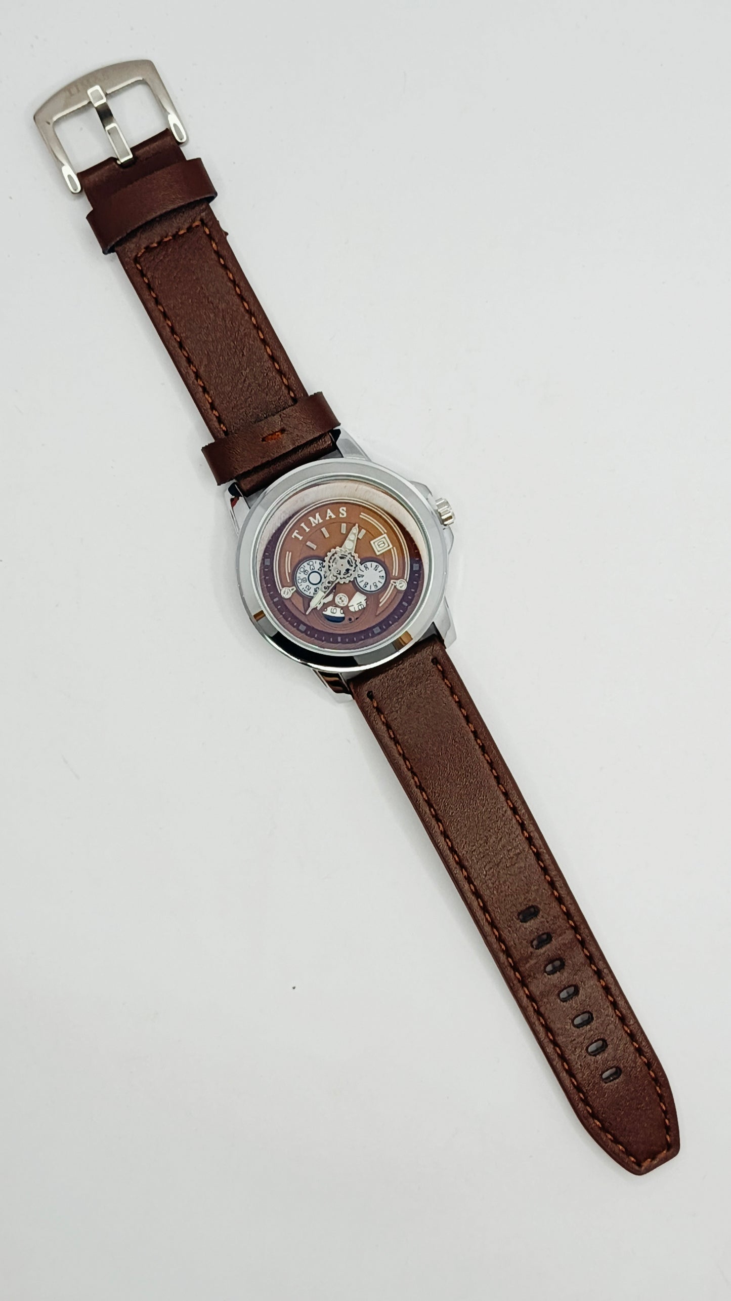 TIMAS Brown Textured Dial - With Warranty card